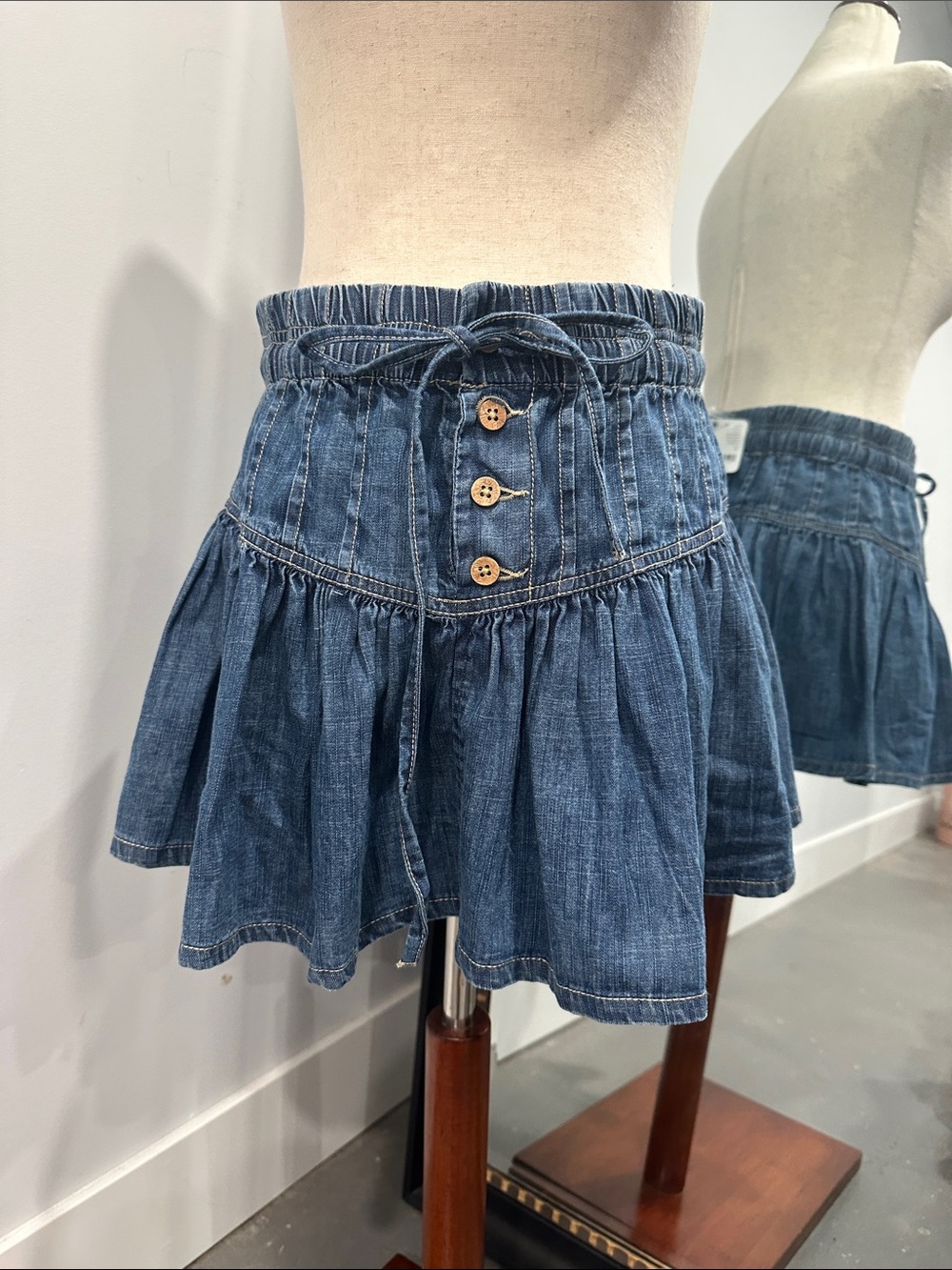 Women's Free People Relaxed Blue Denim Skirt